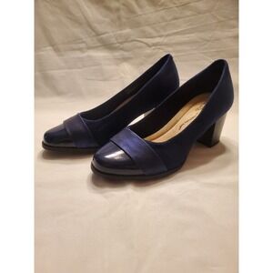 Mia Amore Womens Heels Size 8.5 Royal Blue Faux Suede Memory Foam Comfort Insole
